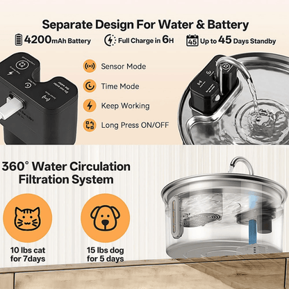 ZenMotion™ Cordless Pet Water Fountain